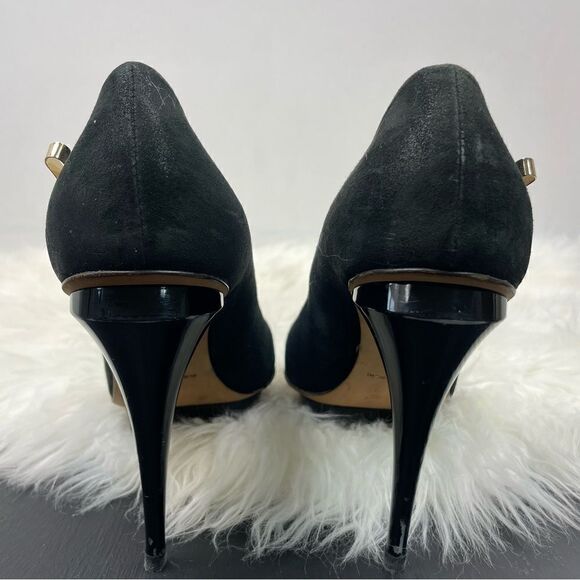 Elisabetta Franchi | black suede heels 38 front platform look - Picture 3 of 9